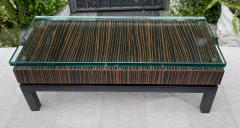 Modern Art Deco Style Macassar Glass Low Table - 2431728