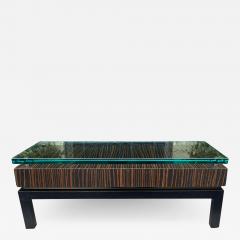 Modern Art Deco Style Macassar Glass Low Table - 2436175