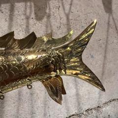 Modern Articulated Brass Fish Wall Sculpture Set of Two - 3403777