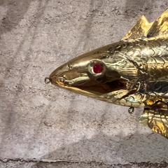 Modern Articulated Brass Fish Wall Sculpture Set of Two - 3403778