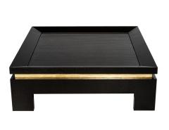 Modern Black Coffee Table with Gold Leaf Accents - 3627675