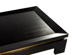 Modern Black Coffee Table with Gold Leaf Accents - 3627677