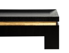 Modern Black Coffee Table with Gold Leaf Accents - 3627679