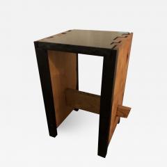 Modern Black Granite Top and Wood End or Side Table - 1432509