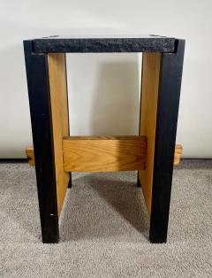 Modern Black Granite Top and Wood End or Side Table - 3005002