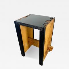 Modern Black Granite Top and Wood End or Side Table - 3005525