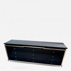 Modern Black Lacquer Chrome Dresser - 4166386