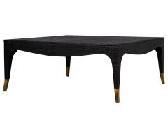Modern Black Linen Clad Coffee Table - 1560753