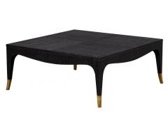 Modern Black Linen Clad Coffee Table - 1560757