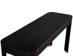 Modern Black Linen Clad Console Table - 1994627