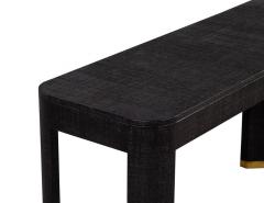 Modern Black Linen Clad Console Table - 1994628