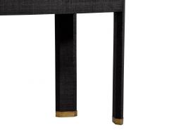 Modern Black Linen Clad Console Table - 1994630