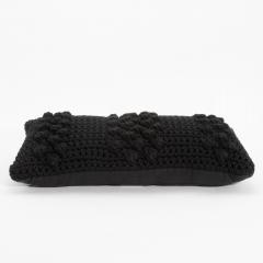 Modern Black Macrame Decorative Kidney Pillow - 4207777