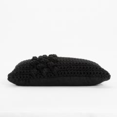 Modern Black Macrame Decorative Kidney Pillow - 4207778