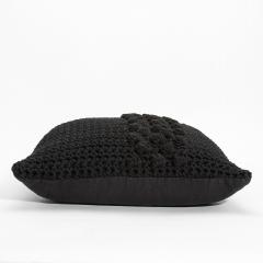 Modern Black Macrame Decorative Pillow - 4207788