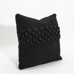 Modern Black Macrame Decorative Pillow - 4207789