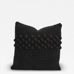 Modern Black Macrame Decorative Pillow - 4208651