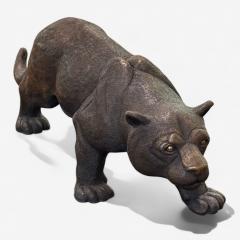 Modern Black Panther Sculpture Hot Cast Bronze American 21st C  - 3945395