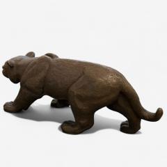 Modern Black Panther Sculpture Hot Cast Bronze American 21st C  - 3945397