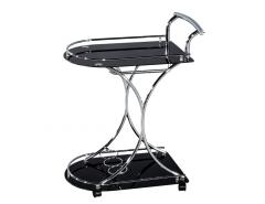 Modern Black and Metal Bar Cart Trolley - 3488046