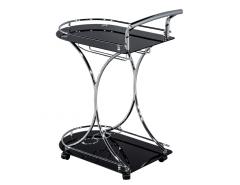 Modern Black and Metal Bar Cart Trolley - 3488048