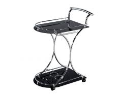 Modern Black and Metal Bar Cart Trolley - 3488050