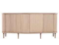 Modern Bleached Washed Fluted Tambour Front Sideboard Credenza - 3388654