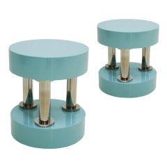 Modern Blue Lacquered and Steel German Coffee Table In the Style Of Memphis - 924476