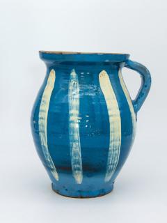 Modern Blue and White glazed Ceramic pitcher - 1936670