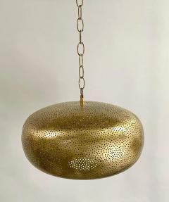 Modern Boho Chic Style Oval Brass Pendant or Lantern - 3037403