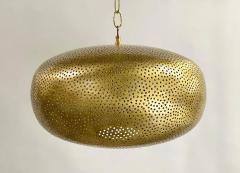 Modern Boho Chic Style Oval Brass Pendant or Lantern - 3037404