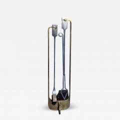 Modern Brass and Chrome Fire Tools - 2952006