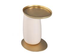 Modern Ceramic Side Table in Pink and Brass - 3326128