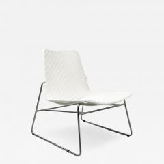 Modern Chair with Chromed Frame and Faux Wicker Seat - 3115389