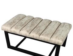 Modern Channeled Top Bench with Sleek Metal Base - 1993466
