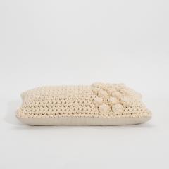 Modern Cream Macrame Decorative Kidney Pillow - 4207780
