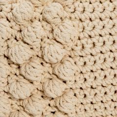 Modern Cream Macrame Decorative Kidney Pillow - 4207784