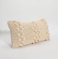 Modern Cream Macrame Decorative Kidney Pillow - 4207785