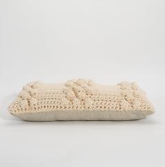 Modern Cream Macrame Decorative Kidney Pillow - 4207787