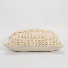 Modern Cream Macrame Decorative Pillow - 4207791