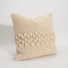 Modern Cream Macrame Decorative Pillow - 4207793