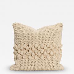 Modern Cream Macrame Decorative Pillow - 4208652