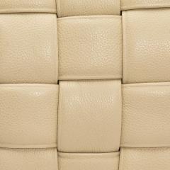 Modern Cream Woven Leather Decorative Pillow - 4207817