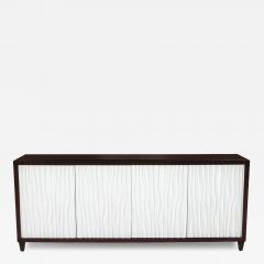 Modern Credenza Cabinet with Textured Wave Front - 4221962