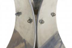 Modern Curved Aluminum and Glass Center Table c 1970s - 830977