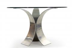 Modern Curved Aluminum and Glass Center Table c 1970s - 830982