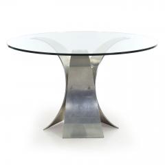 Modern Curved Aluminum and Glass Center Table c 1970s - 830986