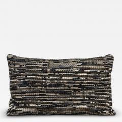 Modern Dark Woven Decorative Kidney Pillow with Elitis Fabric - 4208658