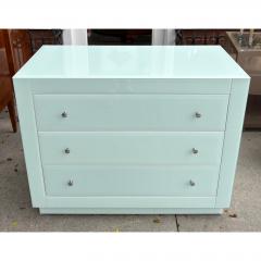 Modern Designer Blue Glass Chest of Drawers Commode Nightstand - 4815465