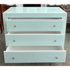 Modern Designer Blue Glass Chest of Drawers Commode Nightstand - 4815467